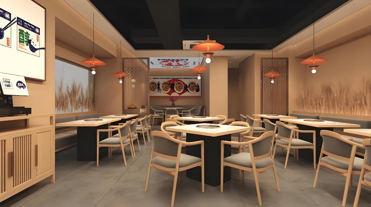 酸菜魚小型餐飲店裝修設計效果圖