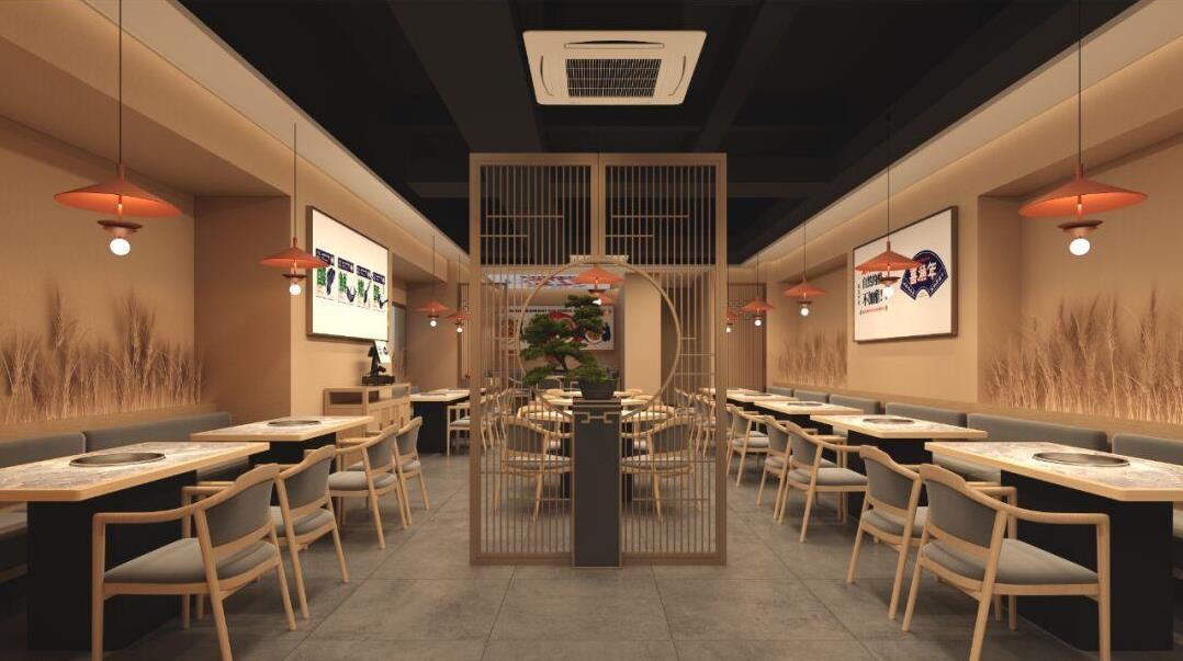 酸菜魚小型餐飲店裝修設計效果圖