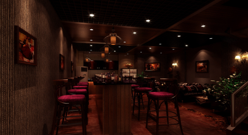 重慶大學城千百彙水吧裝修設計方案效果圖及費用清單