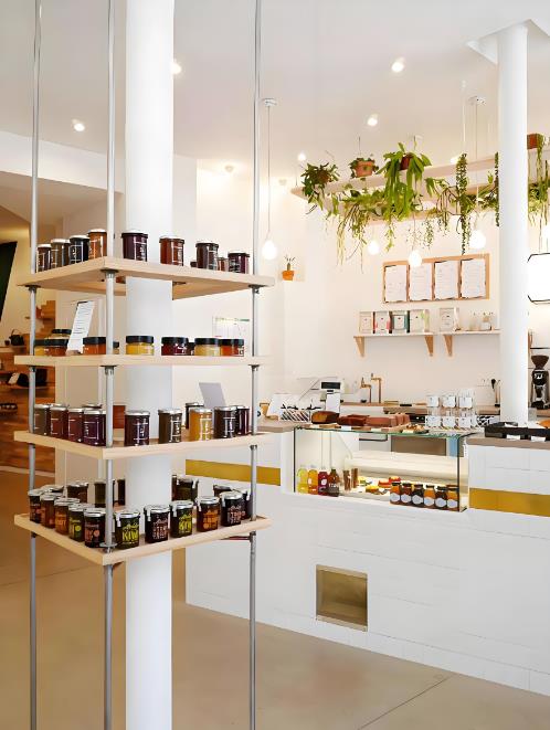 甜品店裝修設計，清新ins風原木係咖啡甜品店