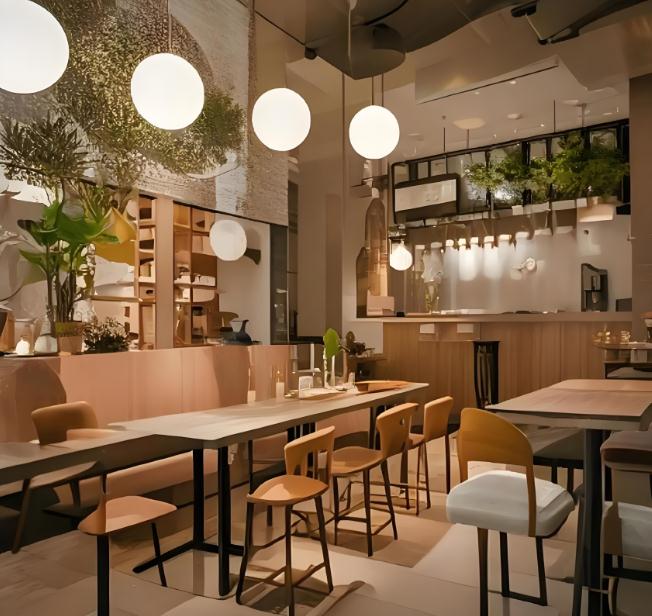 奶油風蛋糕甜品店裝修效果圖