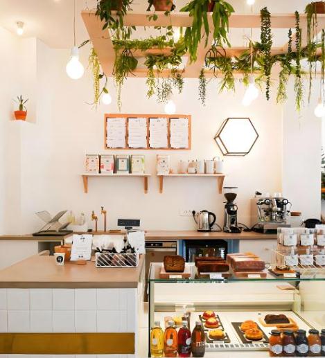 甜品店裝修設計，清新ins風原木