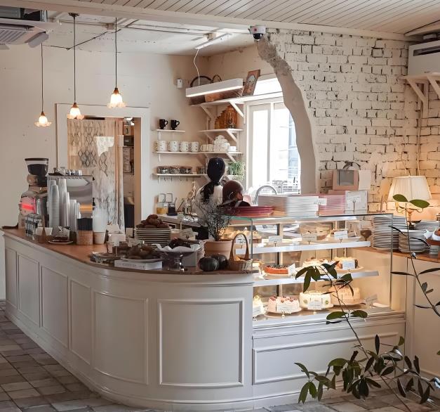 甜品店設計,韓式奶油風烘焙空